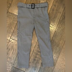 Jules & Leopold women’s slacks Stretch black white houndstooth with belt XL